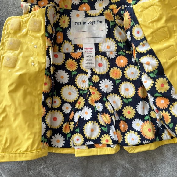 Gymboree Bright Yellow Patent Leather Rain Coat Sz 6-12 mos - Picture 4 of 6